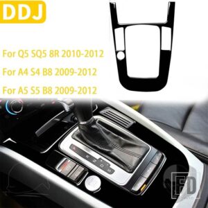 アウディ Q5 SQ5 8R 2010-2018 A4 S4 B8 A5 S5 2009-2016 カーアクセサリーブラックインテリアオートギアパネルトリムステッカープラスチック - F