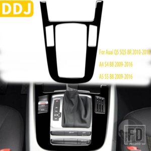 アウディ Q5 SQ5 8R 2010-2018 A4 S4 B8 A5 S5 2009-2016 カーアクセサリーブラックインテリアオートギアパネルトリムステッカープラスチック - A