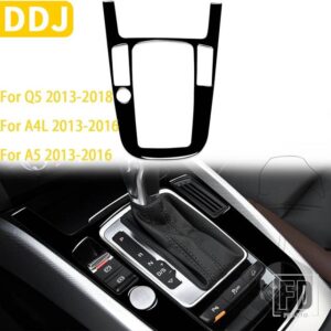 アウディ Q5 SQ5 8R 2010-2018 A4 S4 B8 A5 S5 2009-2016 カーアクセサリーブラックインテリアオートギアパネルトリムステッカープラスチック - B