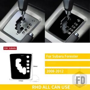 スバル カーアクセサリープラスチックピアノブラックインテリアギアパネルトリムステッカー装飾 フォレスター 2008-2012 - Black - RHD