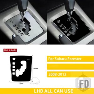 スバル カーアクセサリープラスチックピアノブラックインテリアギアパネルトリムステッカー装飾 フォレスター 2008-2012 - Black LHD