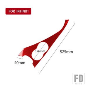 インフィニティ Q50 2014-2020 カーアクセサリーインテリアカーボンカップホルダーパネルトリムステッカー装飾 - LHD2