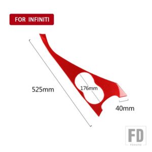 インフィニティ Q50 2014-2020 カーアクセサリーインテリアカーボンカップホルダーパネルトリムステッカー装飾 - RHD3