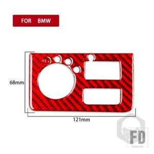 BMW カーボンインテリア自動ヘッドライトスイッチパネルカバートリムステッカー X5 E53 36678 - B red