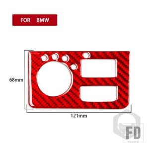BMW カーボンインテリア自動ヘッドライトスイッチパネルカバートリムステッカー X5 E53 36678 - B red2