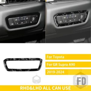 トヨタ GR スープラ A90 MK5 2019-24 アクセサリーカーボン車内ヘッドライトスイッチトリムステッカー - Forged Carbon
