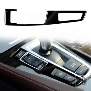 BMW 5シリーズ F10 2011-2017 アクセサリー光沢ピアノブラックインテリアギアボタンパネルトリムステッカー - Double Bond LHD
