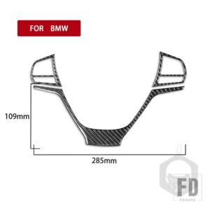 BMW X3 F25 2011-2017 X4 F26 2014-2017 カーボンインテリアトリムステアリングホイールセットフレームカバーステッカー - SET black
