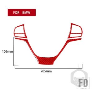 BMW X3 F25 2011-2017 X4 F26 2014-2017 カーボンインテリアトリムステアリングホイールセットフレームカバーステッカー - SET red