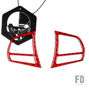 BMW X3 F25 2011-2017 X4 F26 2014-2017 カーボンインテリアトリムステアリングホイールセットフレームカバーステッカー - button red