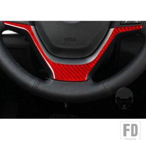 BMW X3 F25 2011-2017 X4 F26 2014-2017 カーボンインテリアトリムステアリングホイールセットフレームカバーステッカー - lower part red