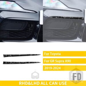 トヨタ GR スープラ A90 A91 MK5 2019-2024 カーアクセサリーカーボンフロントバンパーフェイストリムステッカー外装装飾 - Forged Carbon