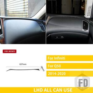 インフィニティ Q50 2014-2020 カーアクセサリーインテリアカーボン副パイロット計器デスクトリムステッカー装飾 - LHD