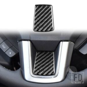 スバル フォレスター 2013-18 アクセサリーカーボンインテリアステアリングホイールボタンセンタートリムステッカー - lower black