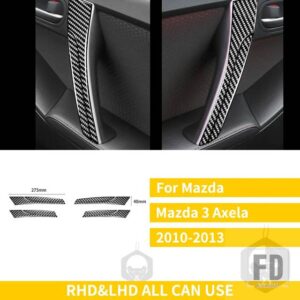 マツダ 3 アクセラ 2010-13 アクセサリーインテリアカーボンドアトリムドアプルハンドルステッカー - Black Carbon B