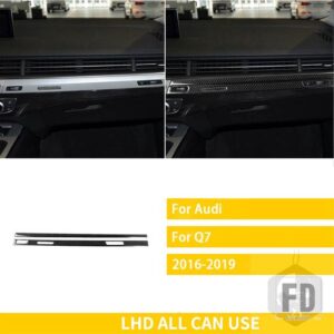 アウディ Q7 2016-19 アクセサリーカーボン車内助手席計器パネルトリムステッカー装飾 - 6 LHD
