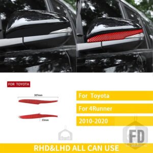 トヨタ 4 ランナー 2010-2020 アクセサリーカーボンインテリアバックミラートリムステッカー装飾 - 15 RED