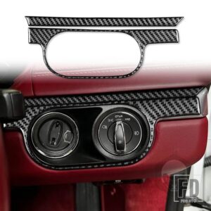 ポルシェ ボクスターケイマン 718 982 2016-2022 ヘッドライトスイッチステッカーカーボンインテリアカーアクセサリー - Black - RHD