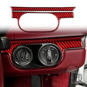 ポルシェ ボクスターケイマン 718 982 2016-2022 ヘッドライトスイッチステッカーカーボンインテリアカーアクセサリー - Red RHD