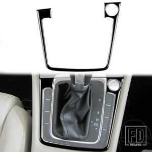 VW ゴルフ 7 2013-2017 カーアクセサリーピアノブラックプラスチックインテリアギアパネルフレームトリムステッカー - RHD