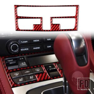 ポルシェ ボクスターケイマン 718 982 2016-2022 カーエアコンパネルステッカーカーボンインテリアカーアクセサリー LHD RHD - Red
