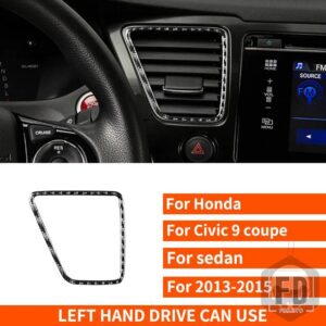 ホンダ シビック 9TH クーペ/セダン 2013-2015 アクセサリーカーボン車内中央制御パネルエアアウトレットステッカー - 1