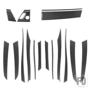 BMW X5 E70 2007-2009 ACCESSORIERS カーボンインテリアドアパネル装飾ストリップスタートストップスイッチカバートリムステッカー