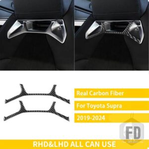 トヨタ GR スープラ A90 A91 MK5 2019-24 アクセサリーカーボンカーインテリアシートヘッドレストトリムステッカー - Black Carbon