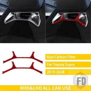 トヨタ GR スープラ A90 A91 MK5 2019-24 アクセサリーカーボンカーインテリアシートヘッドレストトリムステッカー - Red Carbon