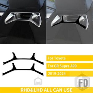 トヨタ GR スープラ A90 A91 MK5 2019-24 アクセサリーカーボンカーインテリアシートヘッドレストトリムステッカー - Black plastic