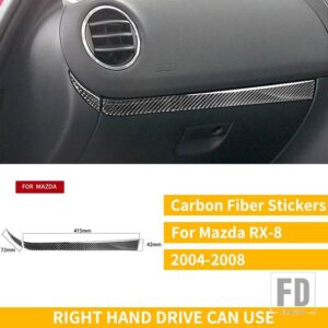 マツダ RX8 RX-8 SE3P JM1FE 2004-2008 アクセサリー副パイロット収納ダッシュトリムストリップカーボンインテリアステッカー車 - Right Hand Drive