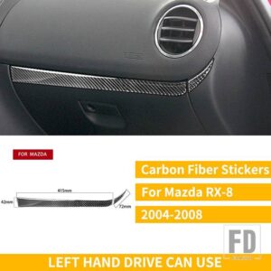 マツダ RX8 RX-8 SE3P JM1FE 2004-2008 アクセサリー副パイロット収納ダッシュトリムストリップカーボンインテリアステッカー車 - A