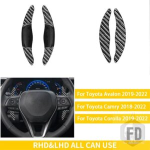 トヨタ カムリレビンアバロンカローラ 2012-15-2018 アクセサリーカーボン車内ステアリングホイールシフトパドル - Black Carbon B
