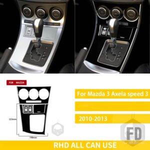 マツダ 3 アクセラ 2010-2013 スピード 3 アクセサリープラスチック黒インテリア自動ギアボックス空調トリムステッカー装飾 - Auto shift BD RHD
