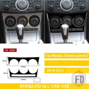 マツダ 3 アクセラ 2010-2013 スピード 3 アクセサリープラスチック黒インテリア自動ギアボックス空調トリムステッカー装飾 - A