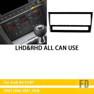 アウディ A4 S4 B7 2005 2006 2007 2008 アクセサリーカーボンインテリア空調パネルカバートリムステッカー装飾 - Black plastic
