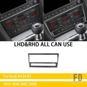 アウディ A4 S4 B7 2005 2006 2007 2008 アクセサリーカーボンインテリア空調パネルカバートリムステッカー装飾 - Black Carbon