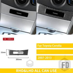 トヨタ カローラ 2007-13 アクセサリーカーボンインテリアセンターラックパネルトリムステッカー - Black