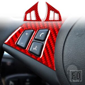 BMW 5シリーズ E60 2004-2010 アクセサリーカーボン車内ステアリングホイールパネルトリムステッカー装飾 - 1 red