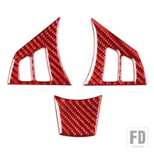 BMW 5シリーズ E60 2004-2010 アクセサリーカーボン車内ステアリングホイールパネルトリムステッカー装飾 - Set 3pcs red