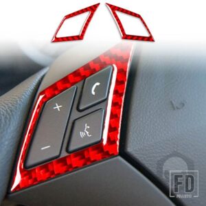 BMW 5シリーズ E60 2004-2010 アクセサリーカーボン車内ステアリングホイールパネルトリムステッカー装飾 - 3 red