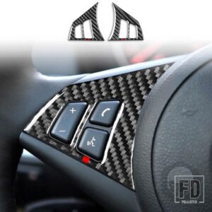 BMW 5シリーズ E60 2004-2010 アクセサリーカーボン車内ステアリングホイールパネルトリムステッカー装飾 - 1 black-red