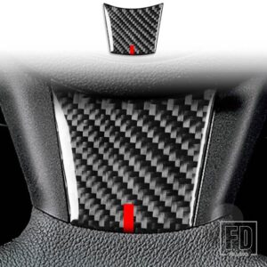 BMW 5シリーズ E60 2004-2010 アクセサリーカーボン車内ステアリングホイールパネルトリムステッカー装飾 - 2 black-red