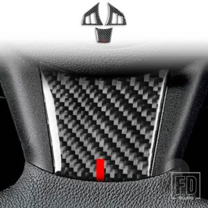 BMW 5シリーズ E60 2004-2010 アクセサリーカーボン車内ステアリングホイールパネルトリムステッカー装飾 - Set 3pcs black-red