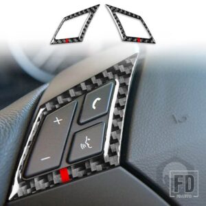 BMW 5シリーズ E60 2004-2010 アクセサリーカーボン車内ステアリングホイールパネルトリムステッカー装飾 - 3 black-red