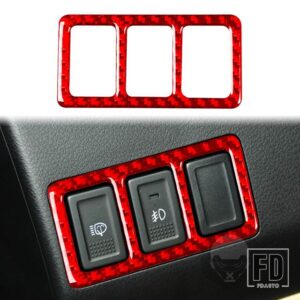 スズキ グランドビターラ 2006-13 アクセサリーカーボンインテリアライトボタンフレームステッカー - Cab Dashboard Button2