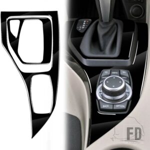 BMW X1 E84 2011-15 アクセサリー光沢ピアノブラックインテリアギアパネルカバートリムステッカー - SET LHD