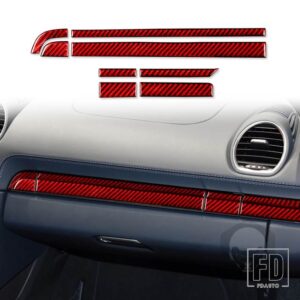 ポルシェ ボクスターケイマン 718 982 2016-2022 副パイロットモールドステッカーカーボンインテリアカーアクセサリー - Red LHD