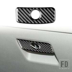 スバル フォレスター 2013-18 アクセサリーカーボンインテリアラックボックスボタントリムステッカー - Black