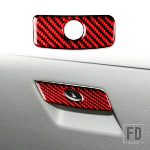 スバル フォレスター 2013-18 アクセサリーカーボンインテリアラックボックスボタントリムステッカー - Red